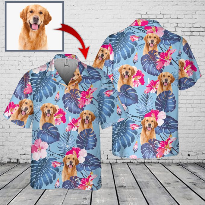 Custom Image Dog Pocket Hawaiian Shirt Gift for Men Dad Father NLMP3001PD08