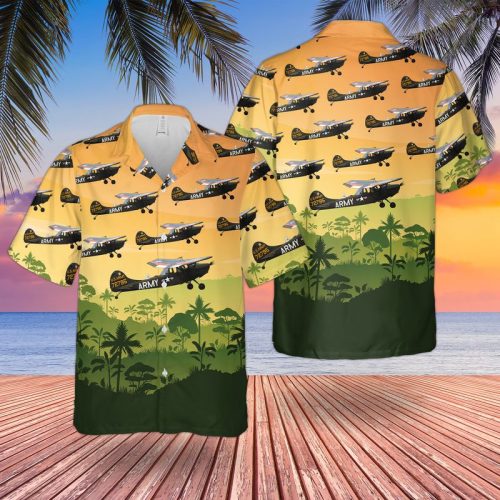TRHH2306BC14 US Army Cessna O-1 Bird Dog Hawaiian Shirt