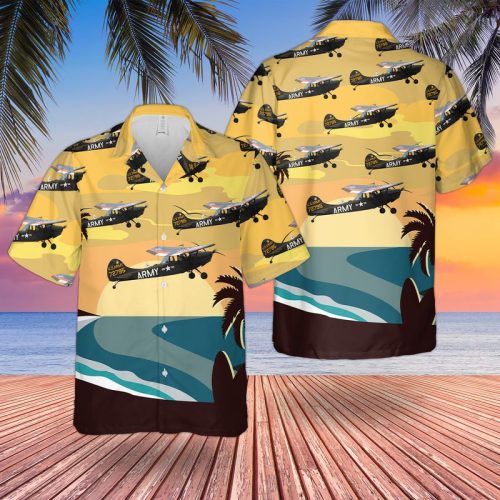TRHH2506BC01 US Army Cessna O-1 Bird Dog Hawaiian Shirt