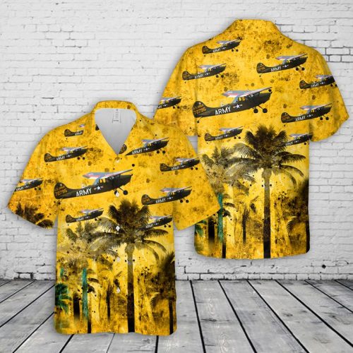 TRMP2406BC07 US Army Cessna O-1 Bird Dog Hawaiian Shirt