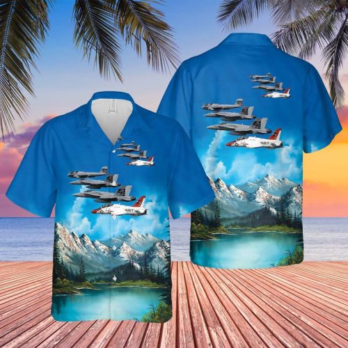 US Navy EA-6B, FA-18E, FA-18C and T-45 Of VX-23 Salty Dogs Hawaiian Shirt Gift for Dad Father Days