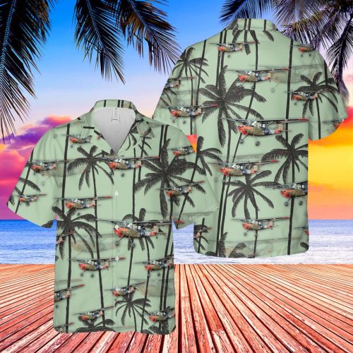 NLMP1207BC08 US Army Cessna O-1 Bird Dog Hawaiian Shirt
