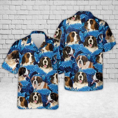 BBTT1607BC22 St. Bernard (dog) Hawaiian Shirt