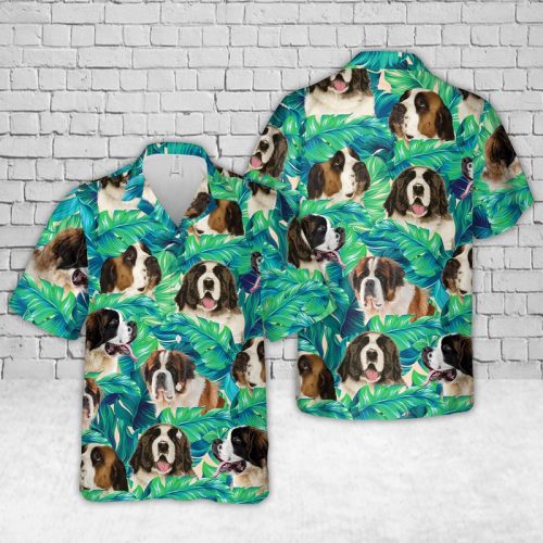 BBTT1607BC21 St. Bernard (dog) Hawaiian Shirt
