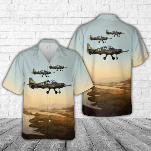 Swedish Air Force and Army Scottish Aviation Bulldog Hawaiian Shirt Gift for Men Dad Father