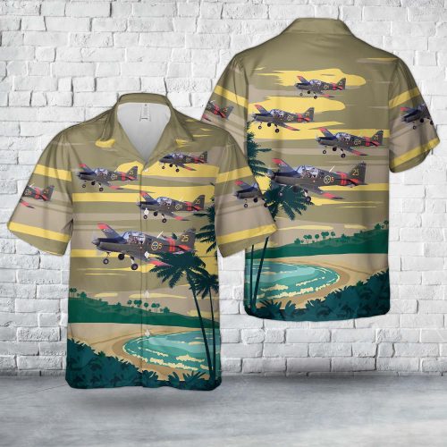 Swedish Air Force Sk61 Scottish Aviation Bulldog Hawaiian Shirt Gift for Men Dad Father
