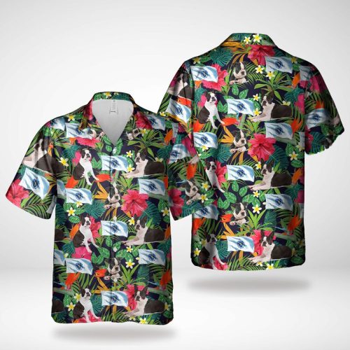 T Massachusetts State Dog Boston Terrier Hawaiian Shirt