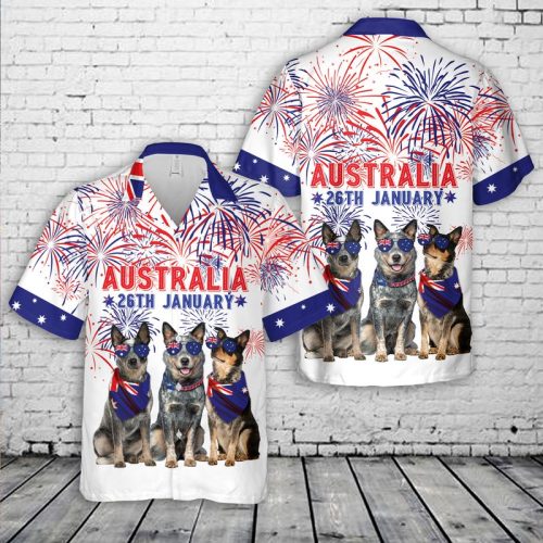 Australian Cattle Dog Heeler, Australia Day Hawaiian Shirt