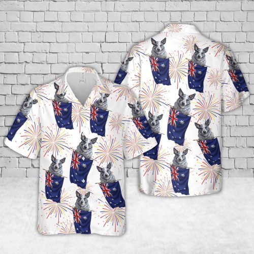 Australian Stumpy Tail Cattle Dog, Australia Day Hawaiian Shirt