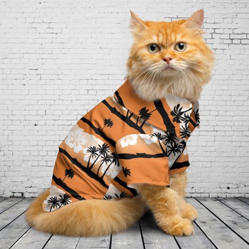 Sunset Summer Palm tree Pattern Aloha Cat, Dog Hawaiian Shirt NLMP2012BG05