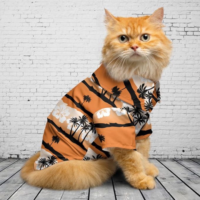 Sunset Summer Palm tree Pattern Aloha Cat, Dog Hawaiian Shirt NLMP2012BG05