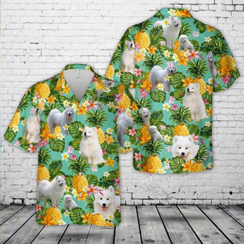 Samoyed Dog Hawaiian Shirt NLMP2612BG01