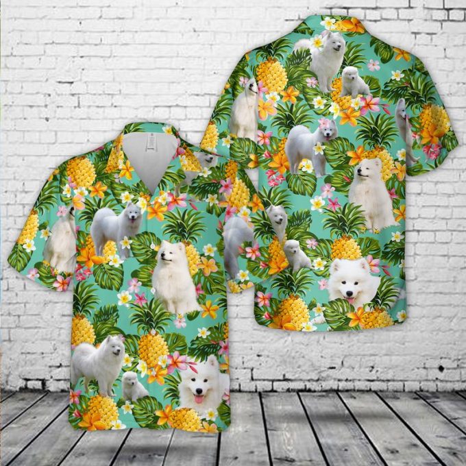 Samoyed Dog Hawaiian Shirt NLMP2612BG01