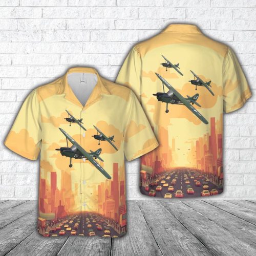 USMC Cessna 305 O-1 Birdog Forward Air Controller Hawaiian Shirt