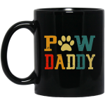 Vintage Grand Paw Dog Lover Grandpaw Grandpa Black Mug