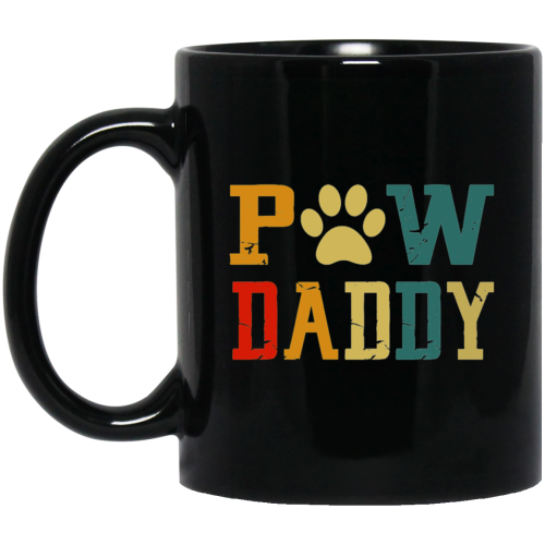 Vintage Grand Paw Dog Lover Grandpaw Grandpa Black Mug