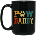 Vintage Grand Paw Dog Lover Grandpaw Grandpa Black Mug