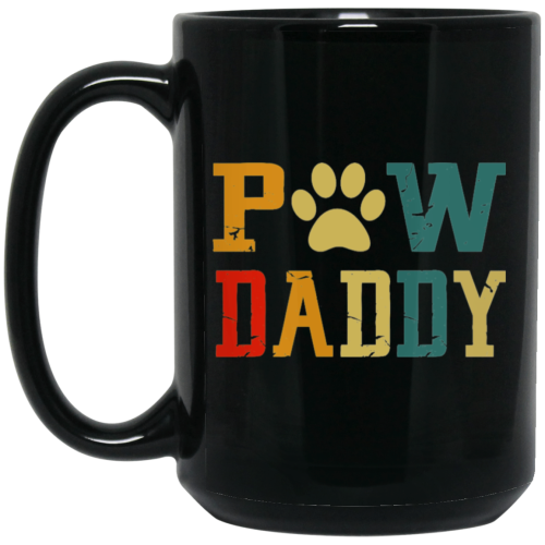 Vintage Grand Paw Dog Lover Grandpaw Grandpa Black Mug