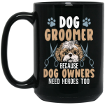 Love Dog Grommer, Because Dog Owners, Retro Viantage Love Dog Black Mug