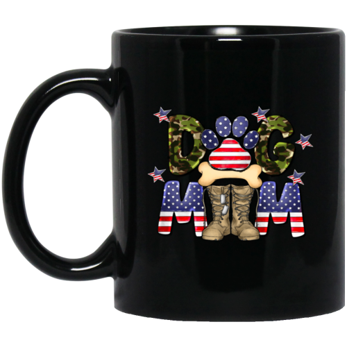 Dog Mom Gift, American Dog Mom, Love Mom Gift, Best Mom Ever Black Mug