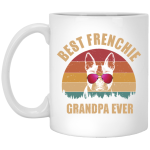 Retro Best Frenchie Grandpa Ever, Bulldog Lover White Mug