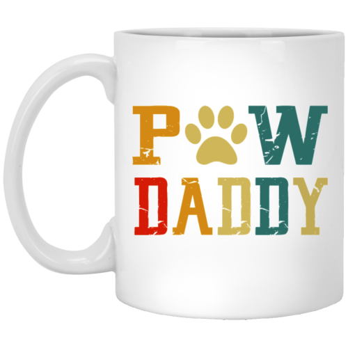 Vintage Grand Paw Dog Lover Grandpaw Grandpa White Mug