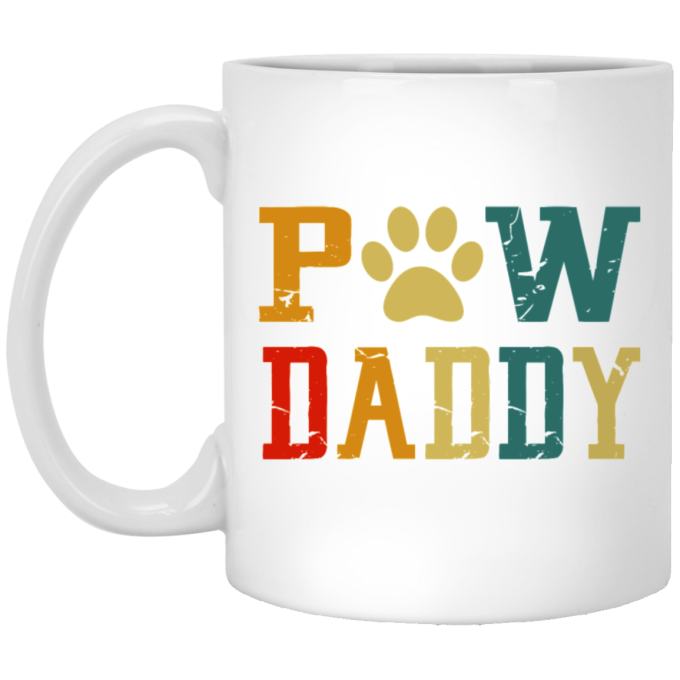 Vintage Grand Paw Dog Lover Grandpaw Grandpa White Mug