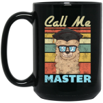 Intelligent Dog, Retro Best Dog, Call Me Master, Funny Dog, Vintage Black Mug