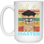 Intelligent Dog, Retro Best Dog, Call Me Master, Funny Dog, Vintage White Mug
