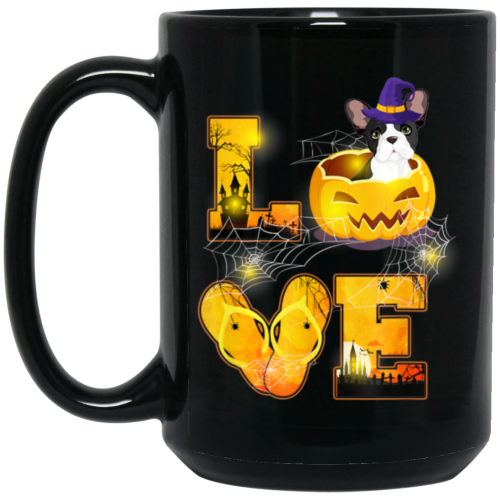 Funny French Bulldog, Halloween Gift, Horror Bulldog, Cute Bulldog Gift Black Mug