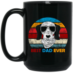 Funny Dog Gift, Retro Sunrise, Retro Tone, Dog Dad Lover Gift Black Mug