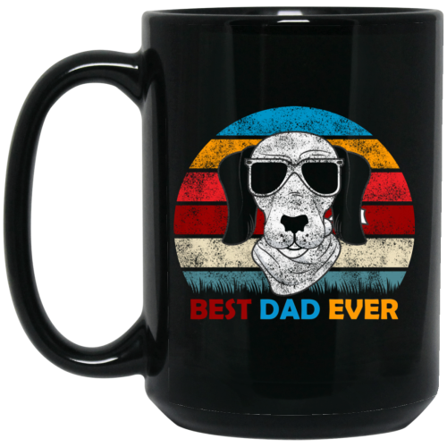Funny Dog Gift, Retro Sunrise, Retro Tone, Dog Dad Lover Gift Black Mug