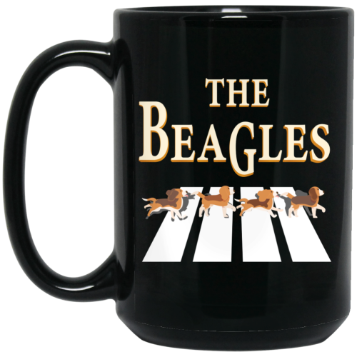 The Beagles, Dogs Hunt Bunnies, 4 Dogs, Beagle Dogs Black Mug