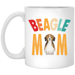 Beagle Mom, Retro Beagle, Beagle Dog Mom, Beagle Dog White Mug