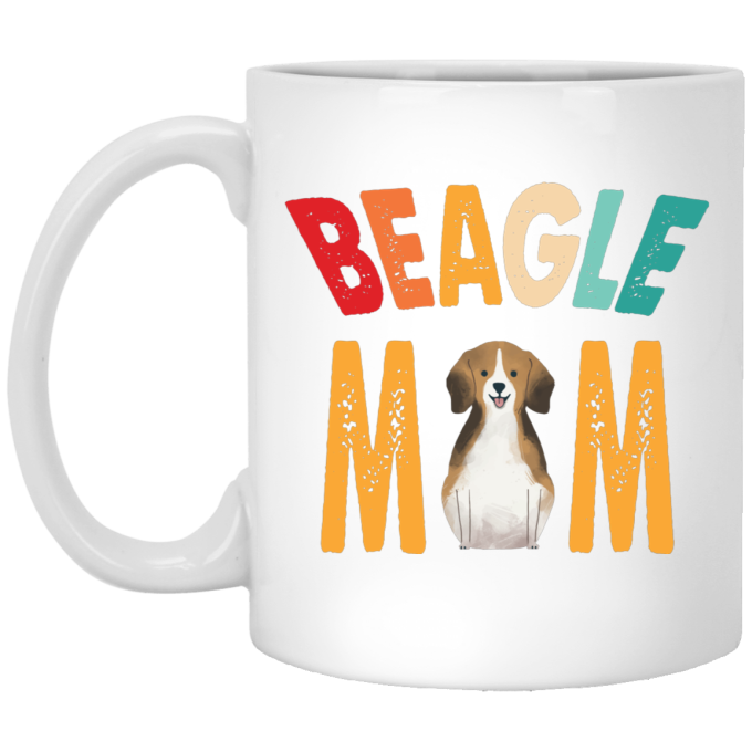Beagle Mom, Retro Beagle, Beagle Dog Mom, Beagle Dog White Mug