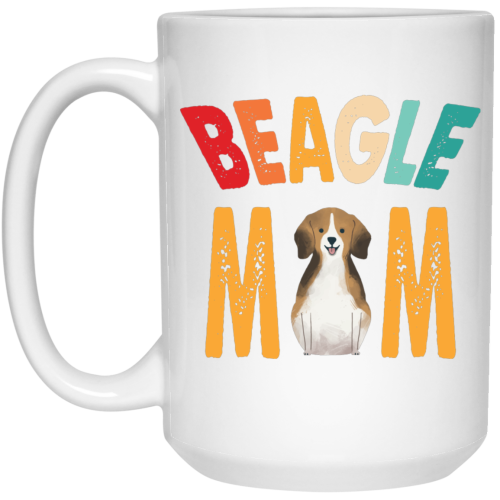 Beagle Mom, Retro Beagle, Beagle Dog Mom, Beagle Dog White Mug