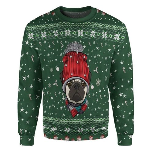Pug Cute Dog Ugly Christmas Sweater  Adult