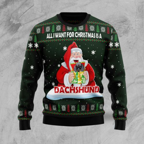 Dachshund Dog Gift Ugly Christmas Sweater  Adult
