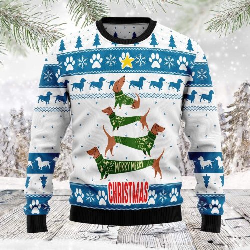 Cute Dachshund Dog Ugly Christmas Sweater  Adult
