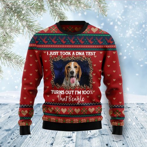 Beagle Dog Xmas Ugly Christmas Sweater  Adult