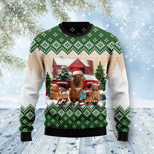Dogue-De Bordeaux Dog Let It Snow Ugly Christmas Sweater  Adult