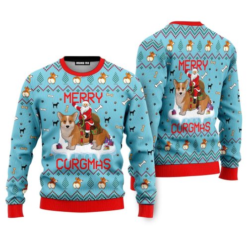 Funny Dog Merry Corgmas Ugly Christmas Sweater