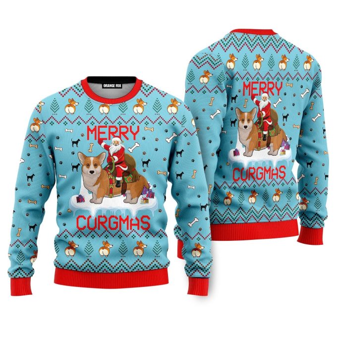 Funny Dog Merry Corgmas Ugly Christmas Sweater