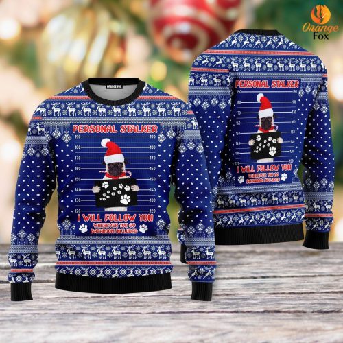 Pug Dog As Santa Claus Personal Stalker Ugly Christmas Sweater