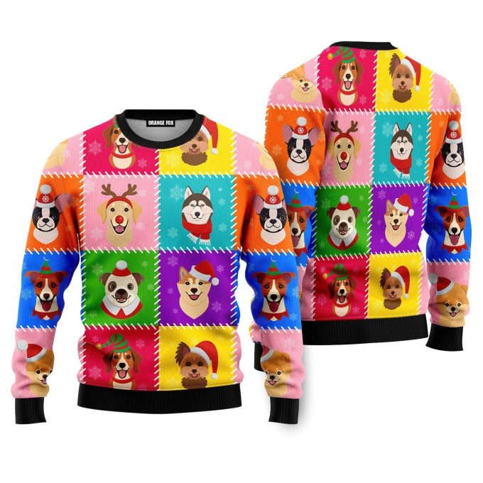Funny Dog Face Christmas Ugly Christmas Sweater