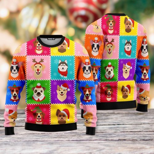 Funny Dog Face Christmas Ugly Christmas Sweater
