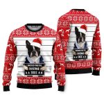 Boston Terrier Dog I Knocked Over The Christmas Tree Ugly Christmas Sweater