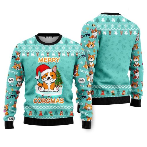 Funny Dog Merry Corgmas Ugly Christmas Sweater