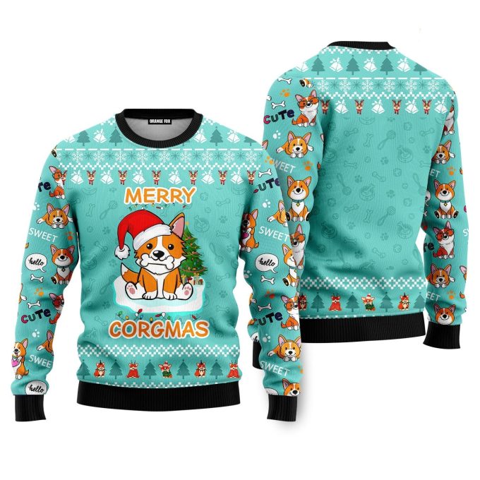 Funny Dog Merry Corgmas Ugly Christmas Sweater