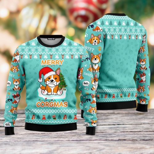 Funny Dog Merry Corgmas Ugly Christmas Sweater
